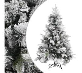 Brad de crăciun cu zăpadă & conuri, 150 cm, pvc&pe