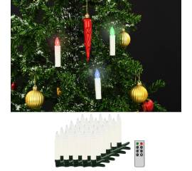 Lumânări crăciun led wireless cu telecomandă 30 buc.  rgb