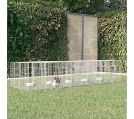 Cușcă pentru iepuri, 5 panouri, 217x79x54 cm, fier galvanizat