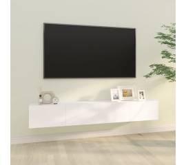 Dulapuri tv de perete 2 buc. alb 100x30x30 cm lemn compozit