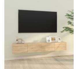 Dulapuri tv de perete 2 buc. stejar 100x30x30 cm lemn compozit