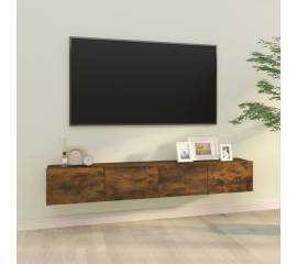 Comode tv, 2 buc., stejar fumuriu, 100x30x30 cm, lemn prelucrat