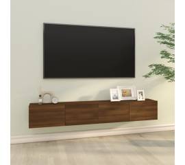 Comode tv, 2 buc., stejar maro, 100x30x30 cm, lemn prelucrat