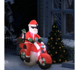 Moș crăciun pe motocicletă gonflabil, led, ip44, 160 cm