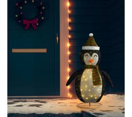 Figurină pinguin decorativă crăciun, led, 120 cm, țesătură lux
