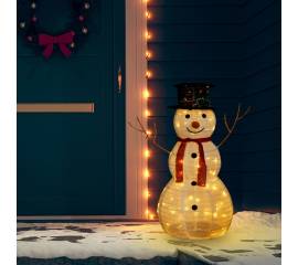 Figurină decorativă crăciun om de zăpadă led 90 cm țesătură lux