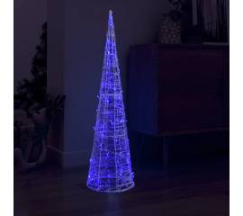 Piramidă decorativă con de lumini cu led albastru 120 cm acril