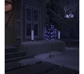 Pom crăciun, 120 led-uri lumină albastră, flori de cireș 150 cm