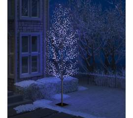 Pom crăciun, 1200 led-uri lumină albastră flori de cireș 400 cm