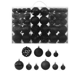 Set globuri de crăciun, 100 piese, negru