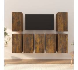 Comode tv, 7 buc., stejar fumuriu, 30,5x30x60 cm lemn prelucrat