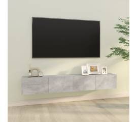 Dulapuri tv perete 2 buc. gri beton 100x30x30 cm lemn compozit