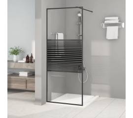 Paravan de duș walk-in negru 80x195 cm sticlă esg transparentă