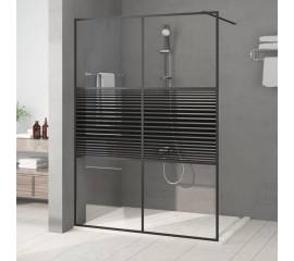 Paravan duș walk-in negru 140x195 cm sticlă esg transparentă