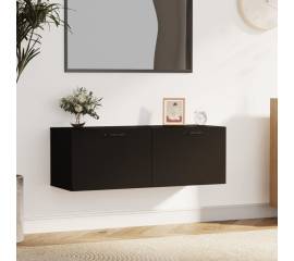 Dulap de perete, negru, 100x36,5x35 cm, lemn prelucrat