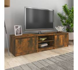 Comodă tv, stejar fumuriu, 140x40x35,5 cm, lemn prelucrat