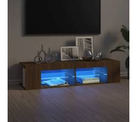 Comodă tv cu lumini led, stejar maro, 135x39x30 cm