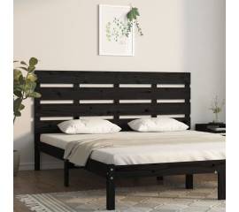 Tăblie de pat, negru, 200x3x80 cm, lemn masiv de pin