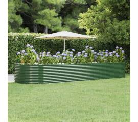 Jardinieră de grădină, verde, 447x140x68 cm, oțel
