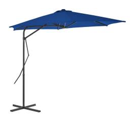 Umbrelă de exterior cu stâlp din oțel, albastru, 300 x 230 cm