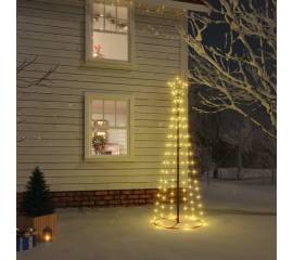 Brad de crăciun conic, 108 led-uri, alb cald, 70x180 cm