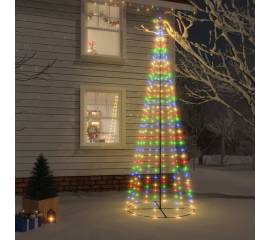 Brad de crăciun conic, 310 led-uri, multicolor, 100x300 cm