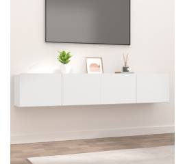 Comode tv, 2 buc., alb, 80x30x30 cm, lemn compozit