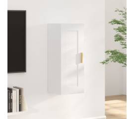 Dulap de perete, alb extralucios, 35x34x90 cm, lemn compozit