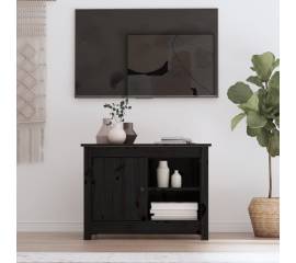 Comodă tv, negru, 70x36,5x52 cm, lemn masiv de pin