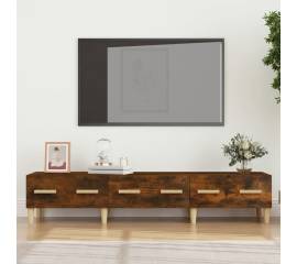 Comodă tv, stejar fumuriu, 150x34,5x30 cm, lemn compozit