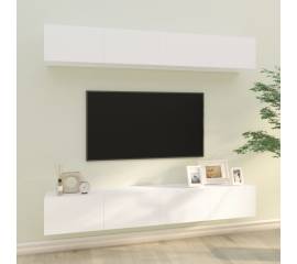 Dulapuri tv de perete, 4 buc., alb, 100x30x30 cm