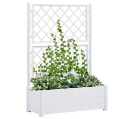 Jardinieră de grădină cu spalier, alb, 100 x 43 x 142, pp