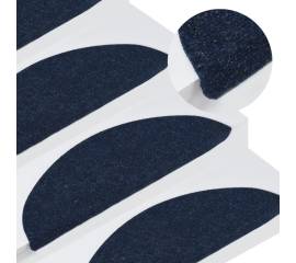 Covorașe scări autoadezive, 15 buc., albastru, 65x26 cm