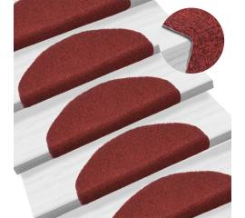 Covorașe scări autoadezive, 5 buc., roșu, 65x21x4 cm, punch
