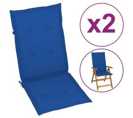 Perne pentru scaun de grădină, 2 buc., albastru regal, 120x50x4 cm