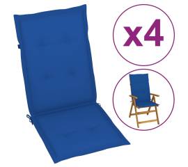 Perne pentru scaun grădină, 4 buc., albastru regal, 120x50x4 cm