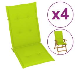 Perne scaun de grădină, 4 buc., verde aprins, 120x50x4 cm
