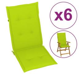 Perne scaun de grădină, 6 buc., verde aprins, 120x50x4 cm