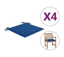 Perne scaun grădină, 4 buc., albastru regal, 50x50x3 cm, textil