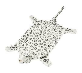 Covor cu model leopard 139 cm pluș alb