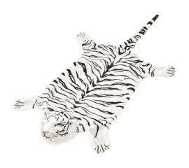 Covor cu model tigru 144 cm pluș alb