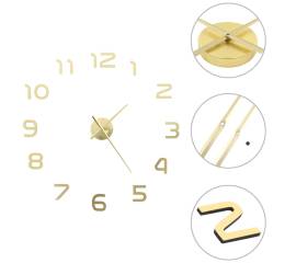 Ceas de perete 3d, auriu, 100 cm, xxl, design modern