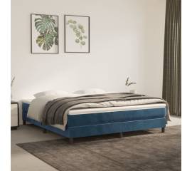 Cadru de pat box spring, albastru închis, 160x200 cm, catifea