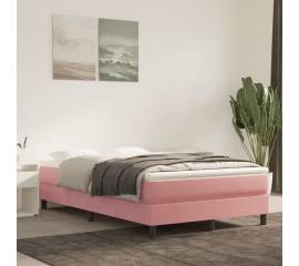 Cadru de pat box spring, roz, 120x200 cm, catifea