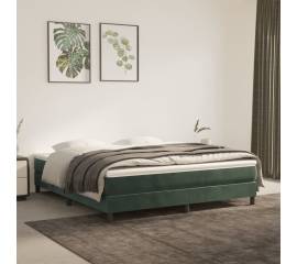 Cadru de pat box spring, verde închis, 160x200 cm, catifea
