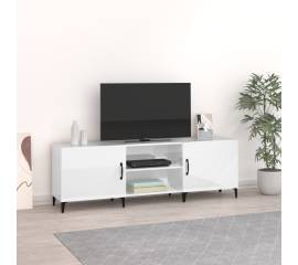 Comodă tv, alb extralucios, 150x30x50 cm, lemn prelucrat
