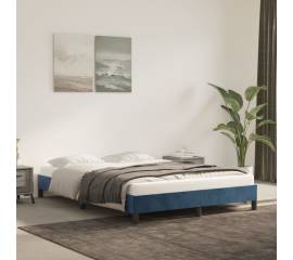 Cadru de pat, albastru închis, 140x200 cm, catifea