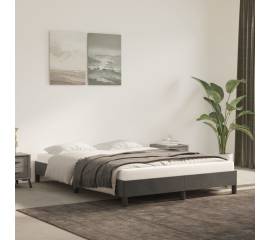 Cadru de pat, gri închis, 140 x 200 cm, catifea