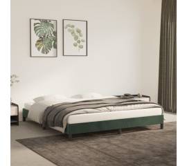 Cadru de pat, verde închis, 160x200 cm, catifea