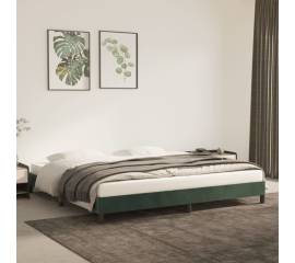 Cadru de pat, verde închis, 200x200 cm, catifea